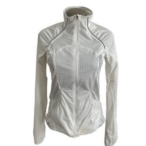 LULULEMON RARE Mind Over matter white jacket with mesh inserts